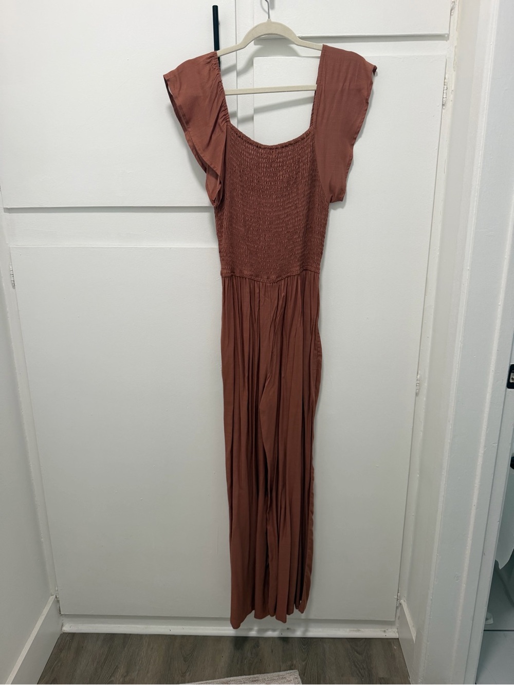 Japna Rose Smocked Ruffle Strap Wide-Leg Jumpsuit - Picture 3 of 4